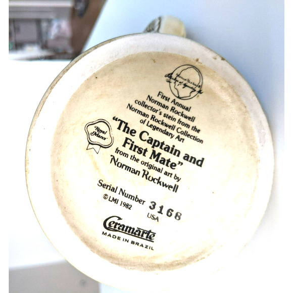 Norman Rockwell Beer Stein Mug The Captain And First Mate The Sailing Sh… - Picture 4 of 5